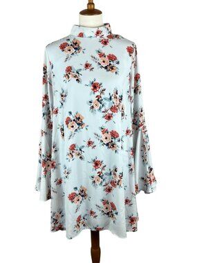 Lulu's NWT swing floral bell sleeved mini dress womens size Large